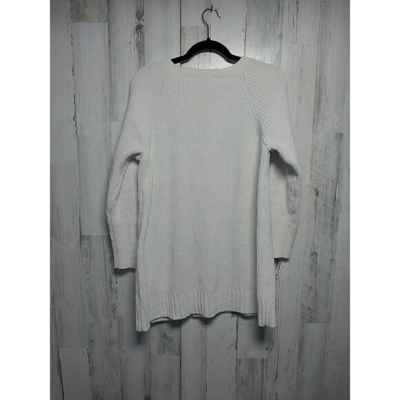 Soft Surroundings Chenille Patch Pocket Crewneck Tunic Sweater 29652 , Ivory Med - Picture 5 of 6